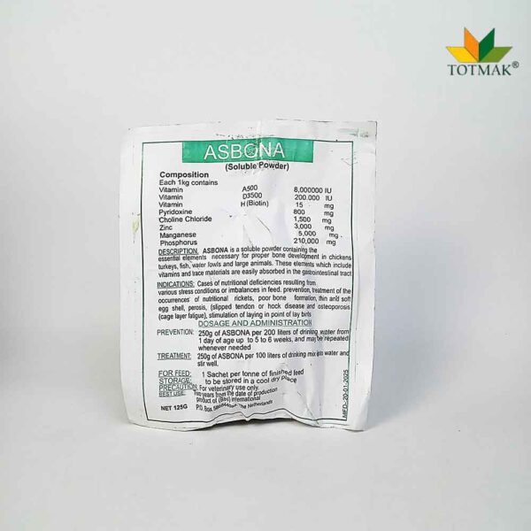 ASBONA Bone Strength & Growth Supplement for Livestock & Poultry