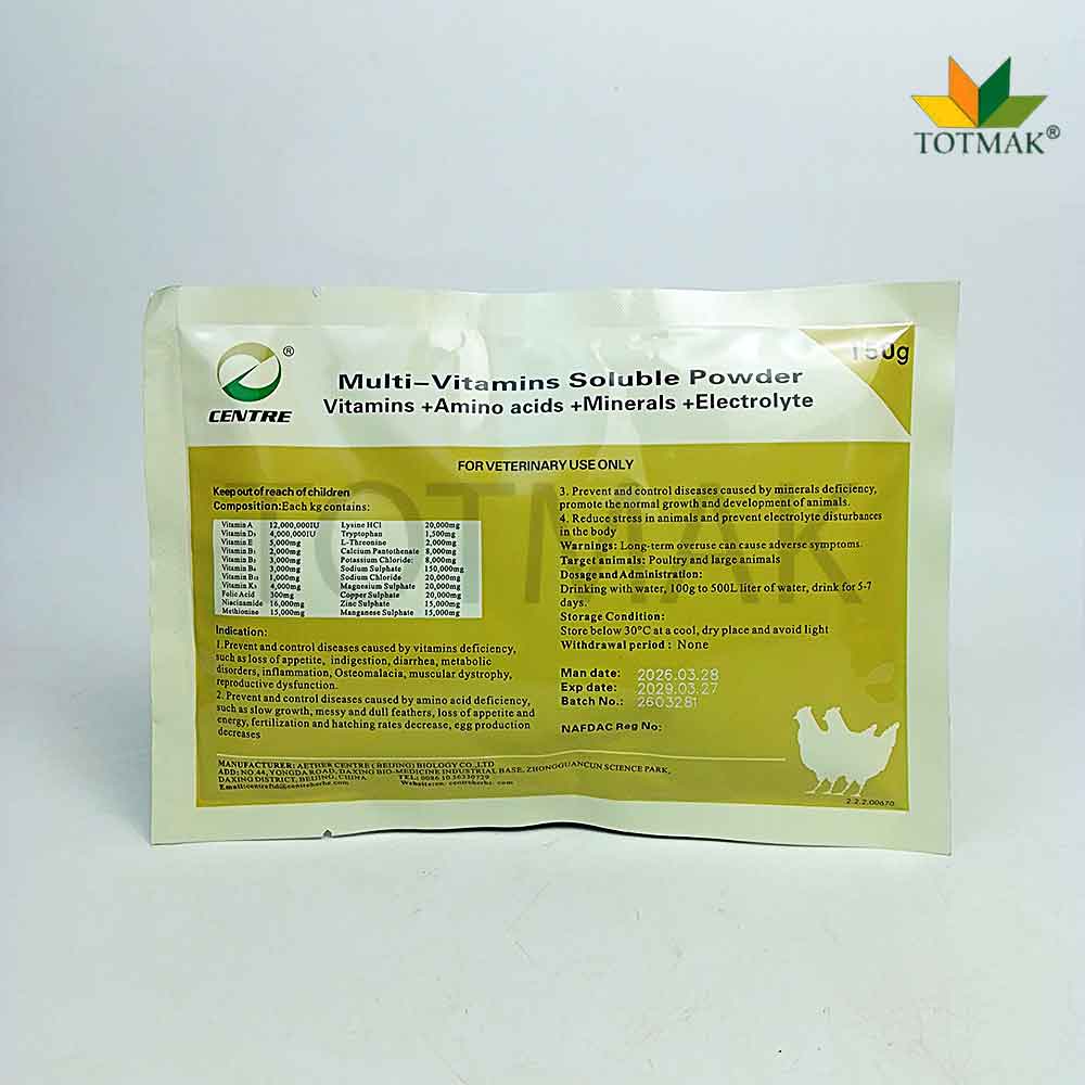 Centre Multivitamin nutritional supplement for poultry and livestock growth and health